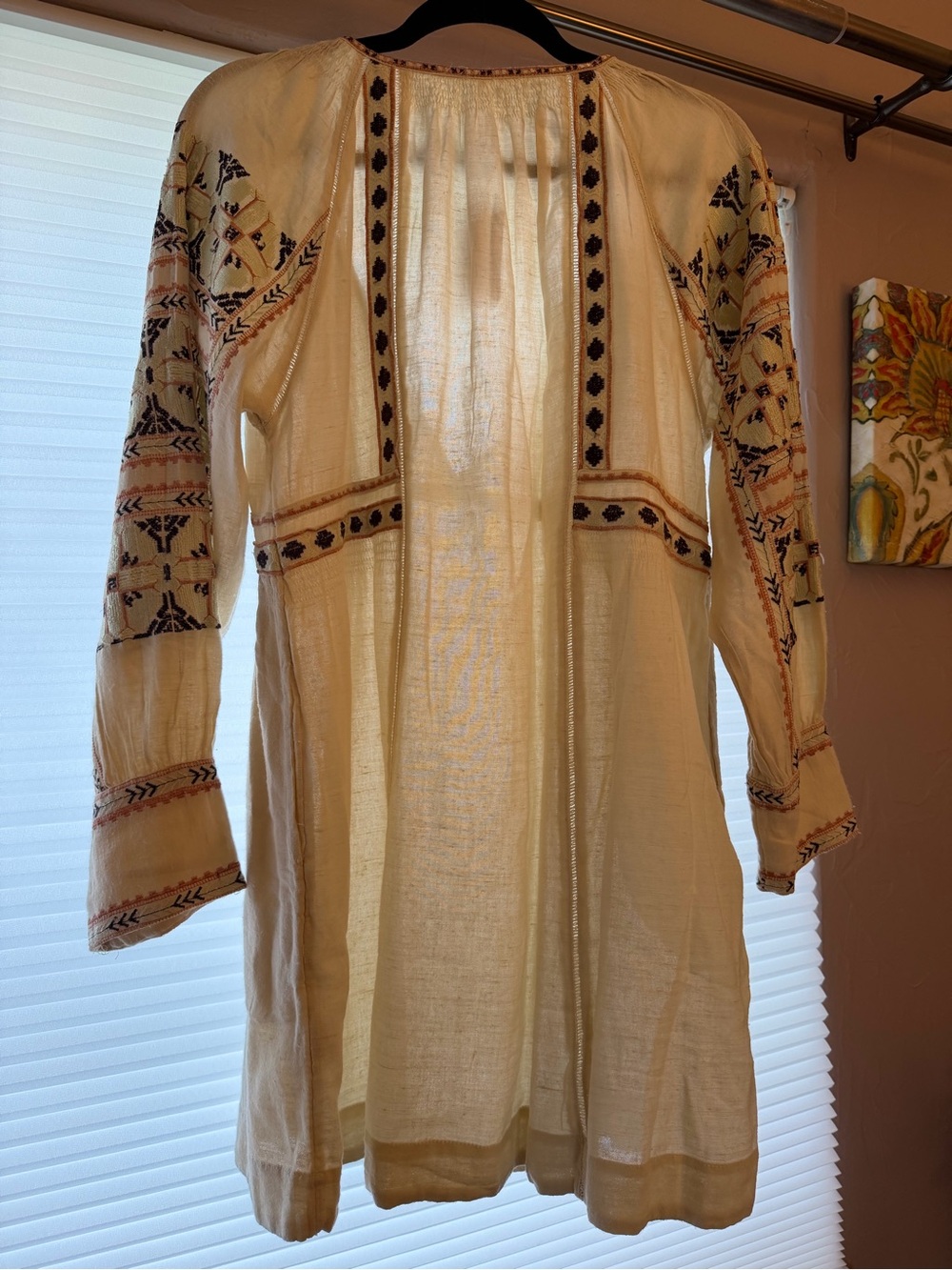 Free People Boho Embroidered Cream Maxi Dress - Picture 6 of 7